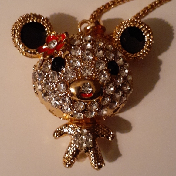 Nwot bling rhinestone flowerwhimsy baby teddy bear